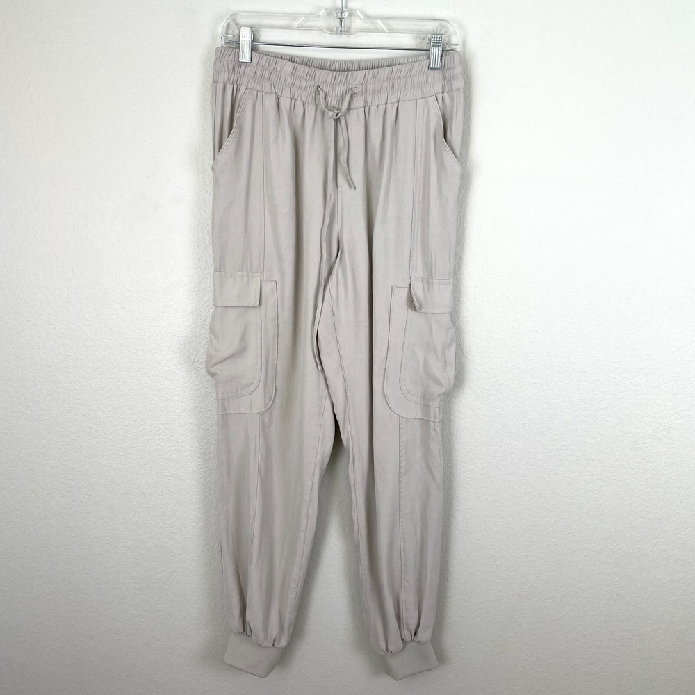 INC International Concepts Womens Medium Tan Cargo Jogger Pants Drawstring Waist